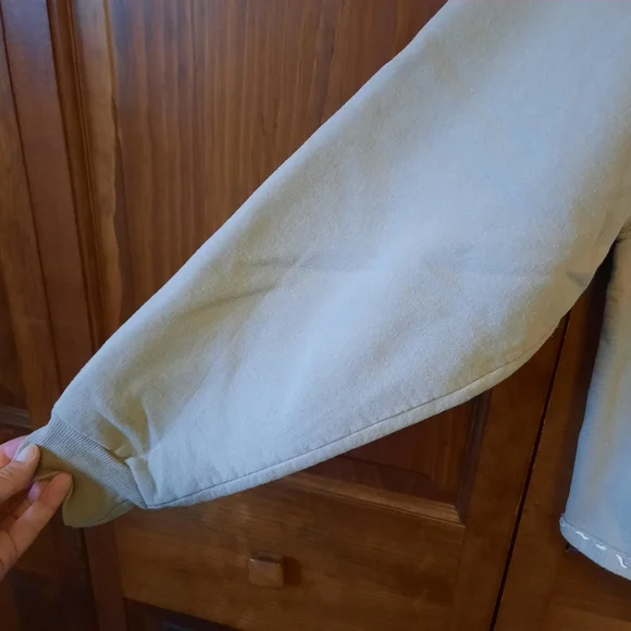 DIY Homemade Fall Themed Jerzees Tan Cropped Crewneck Sweatshirt Size Medium - Picture 9 of 14